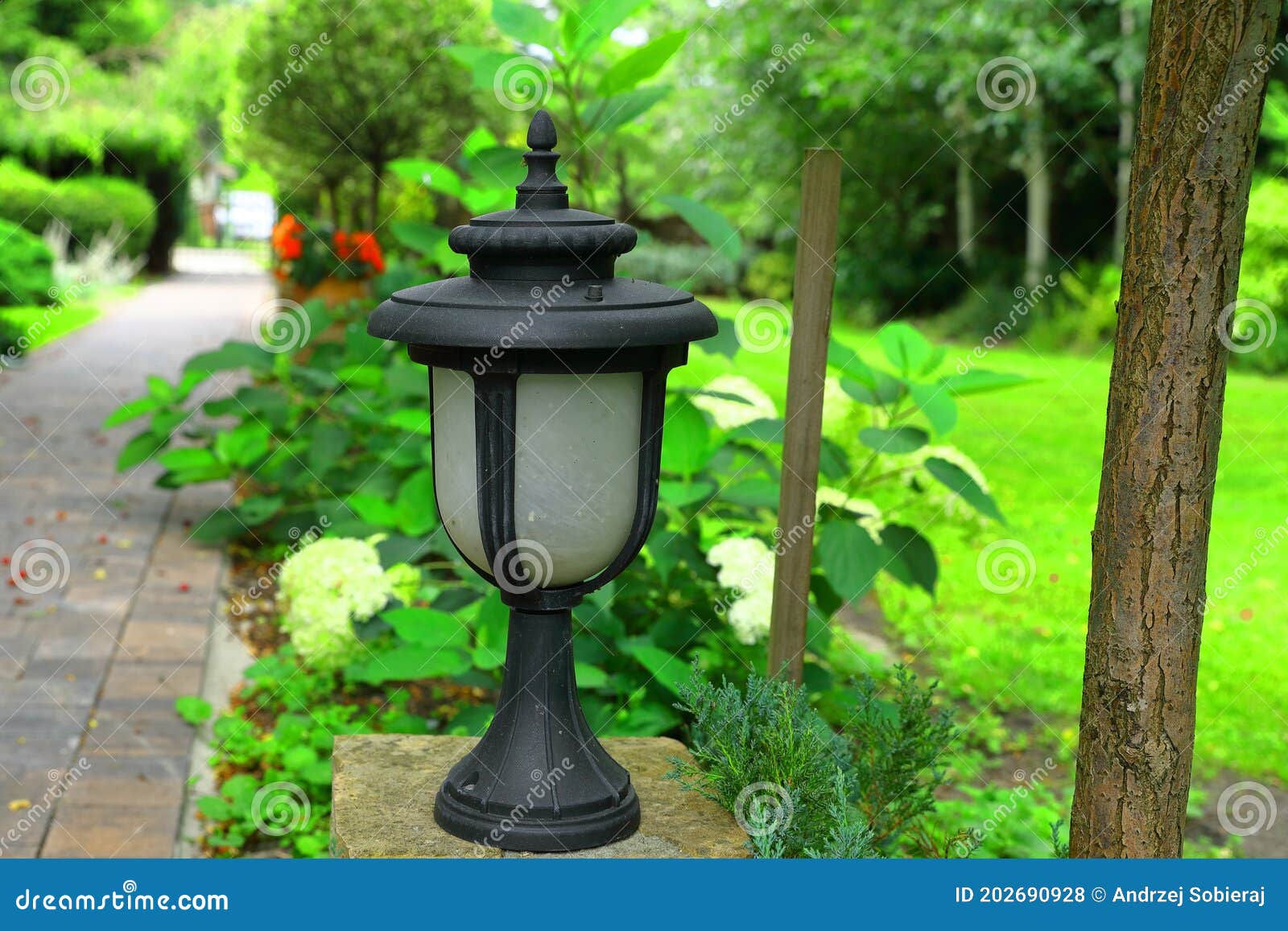 a stylish lighting lamp in the home garden