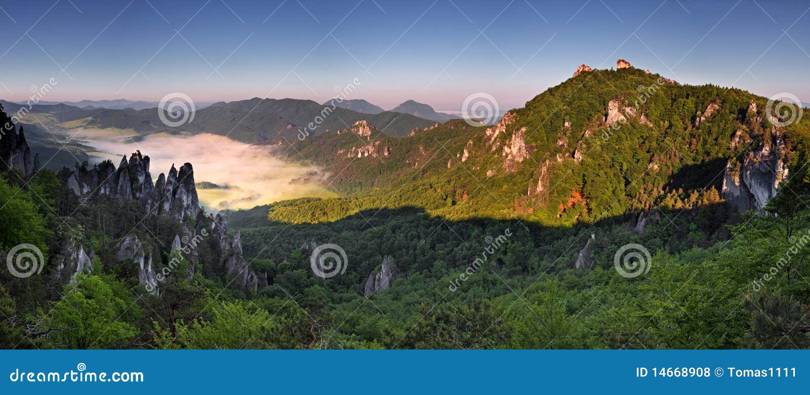 beautiful summer landscape with inversion