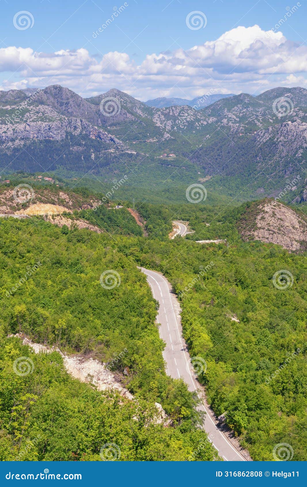 summer mountain landscape. balkans road trip. montenegro, dinaric alps