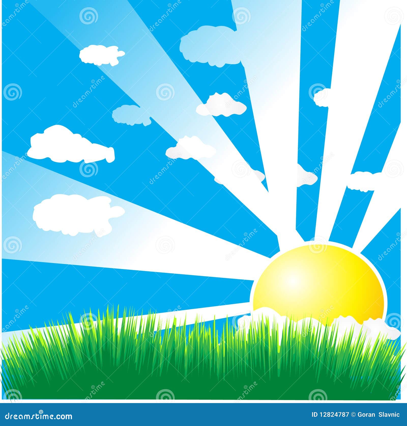 Beautiful Sun Day / Vector Illustration Stock Vector - Illustration of ...