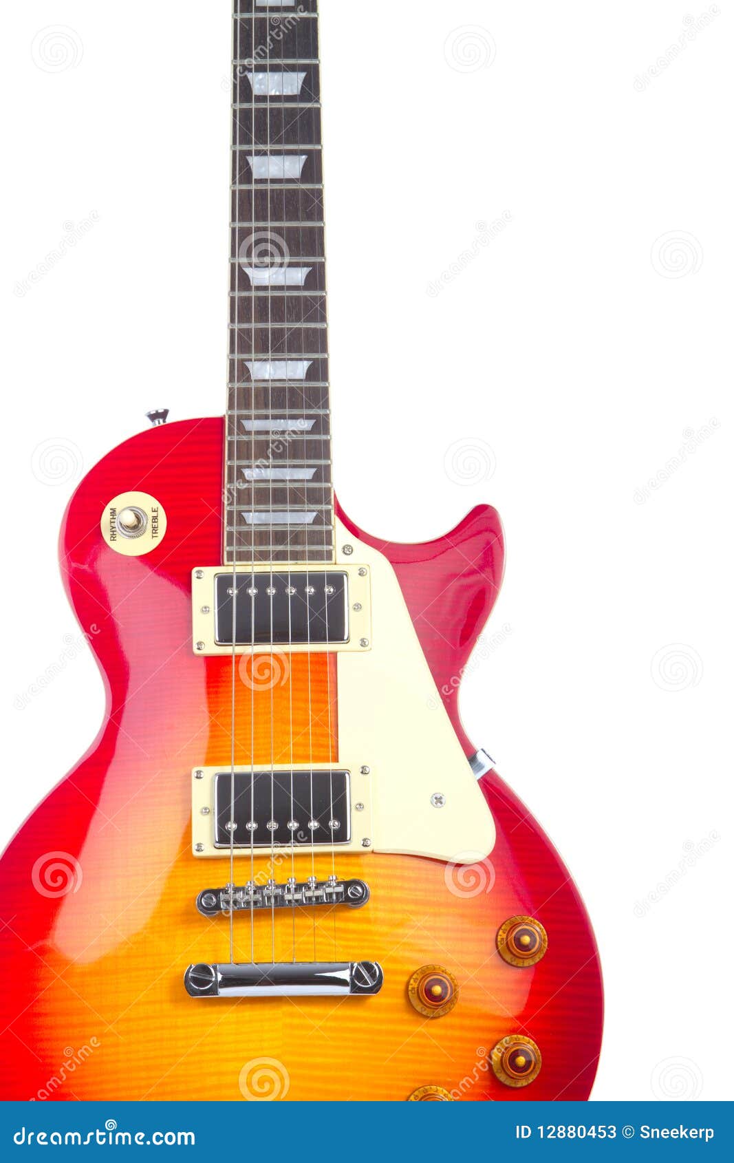 Beautiful Sunburst Electric Guitar Isolated Stock Image Image of