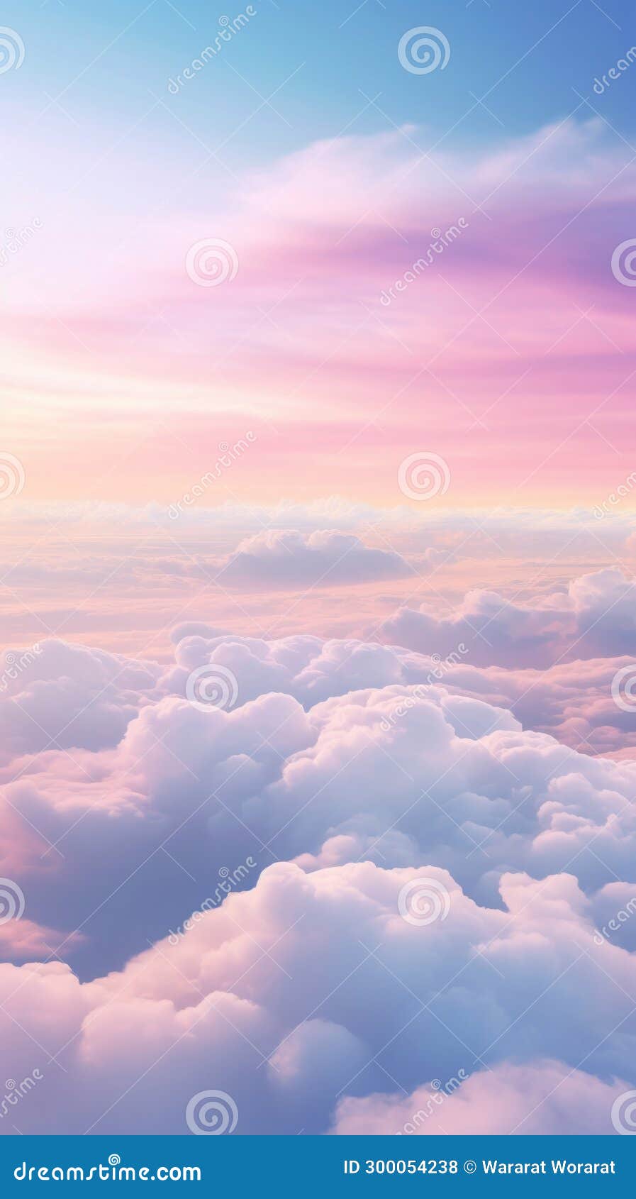 Beautiful Sunrise Sky Above Clouds with Dramatic Light in the Morning