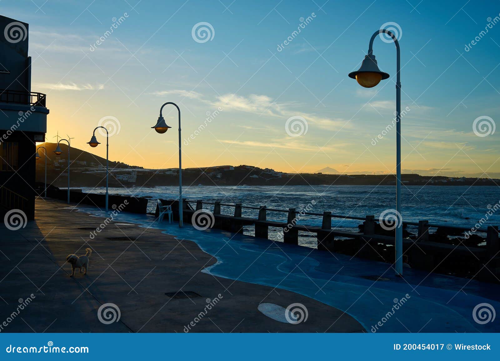 beautiful sunset on the agujero beach, galdar, gran canaria, spain