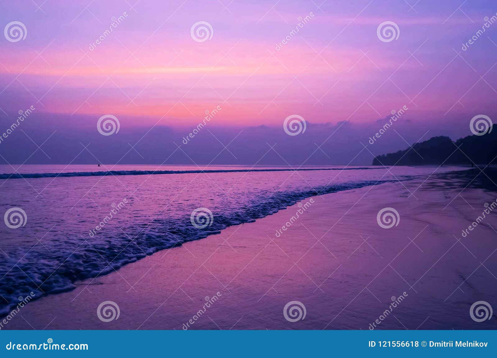 Beautiful Sunset Beach With Sweet Purple Orange Blue Sky Stock Photo Image Of Beautiful Evening