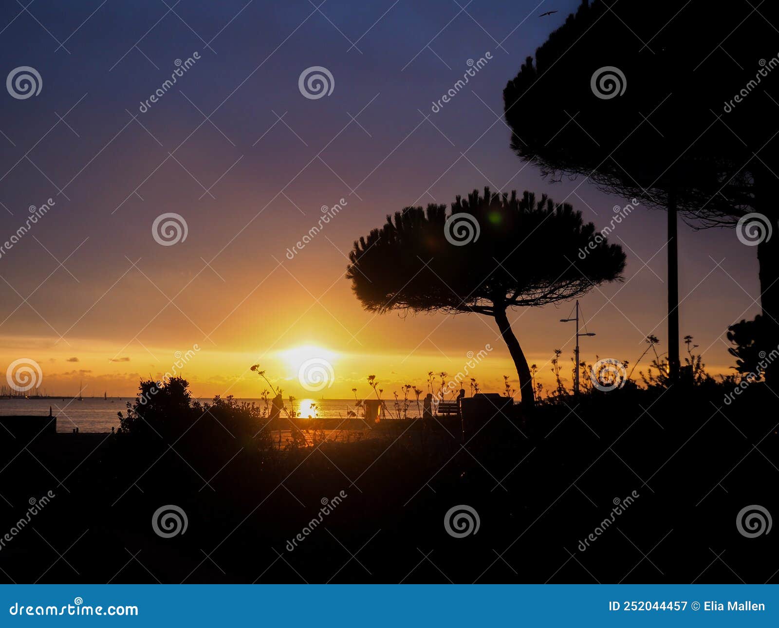 sunset on a beach in la rochelle