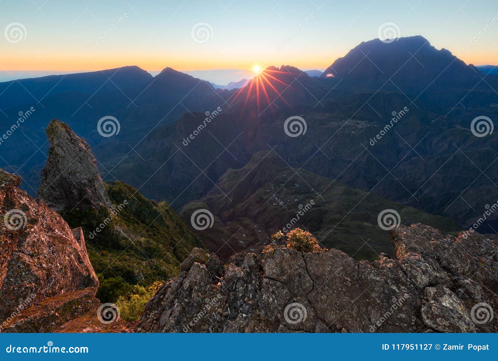 sunset at maido in saint-paul, reunion island