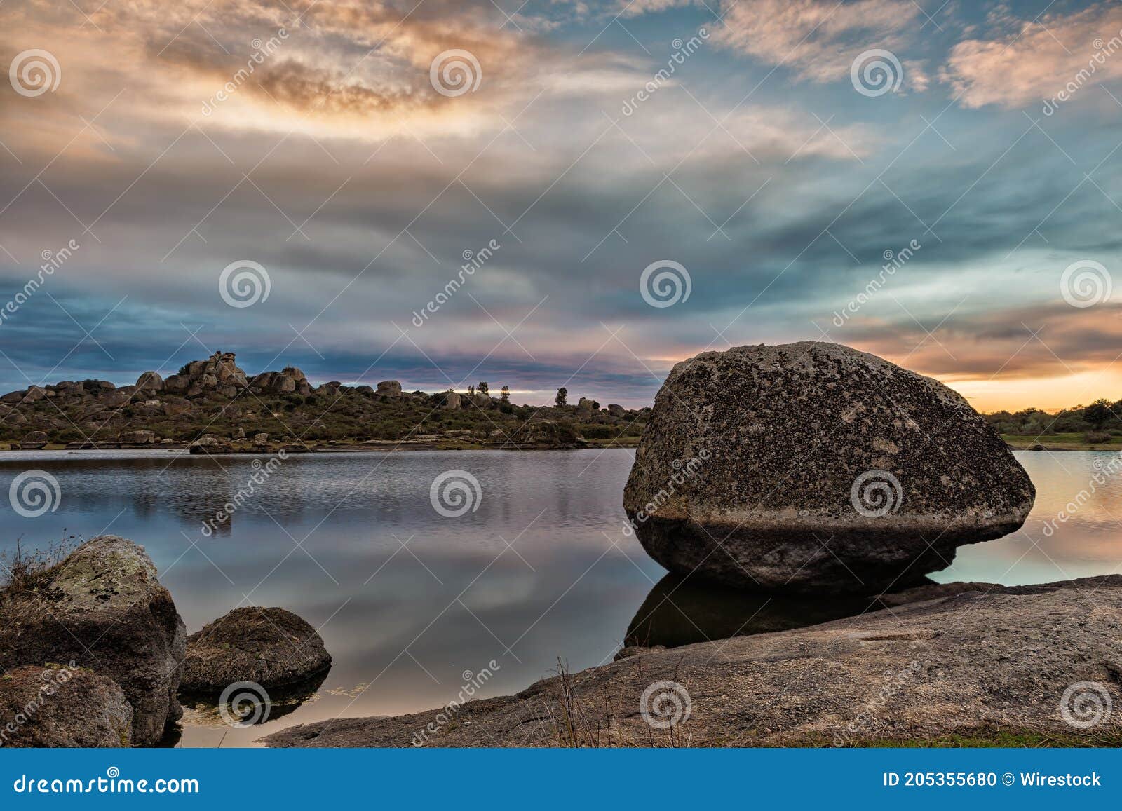 beautiful sunset over the natural area of marruecos, spain