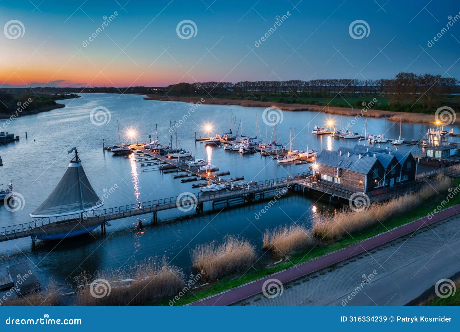 beautiful sunset over the vistula river at the sobieszewo island, gdansk. poland