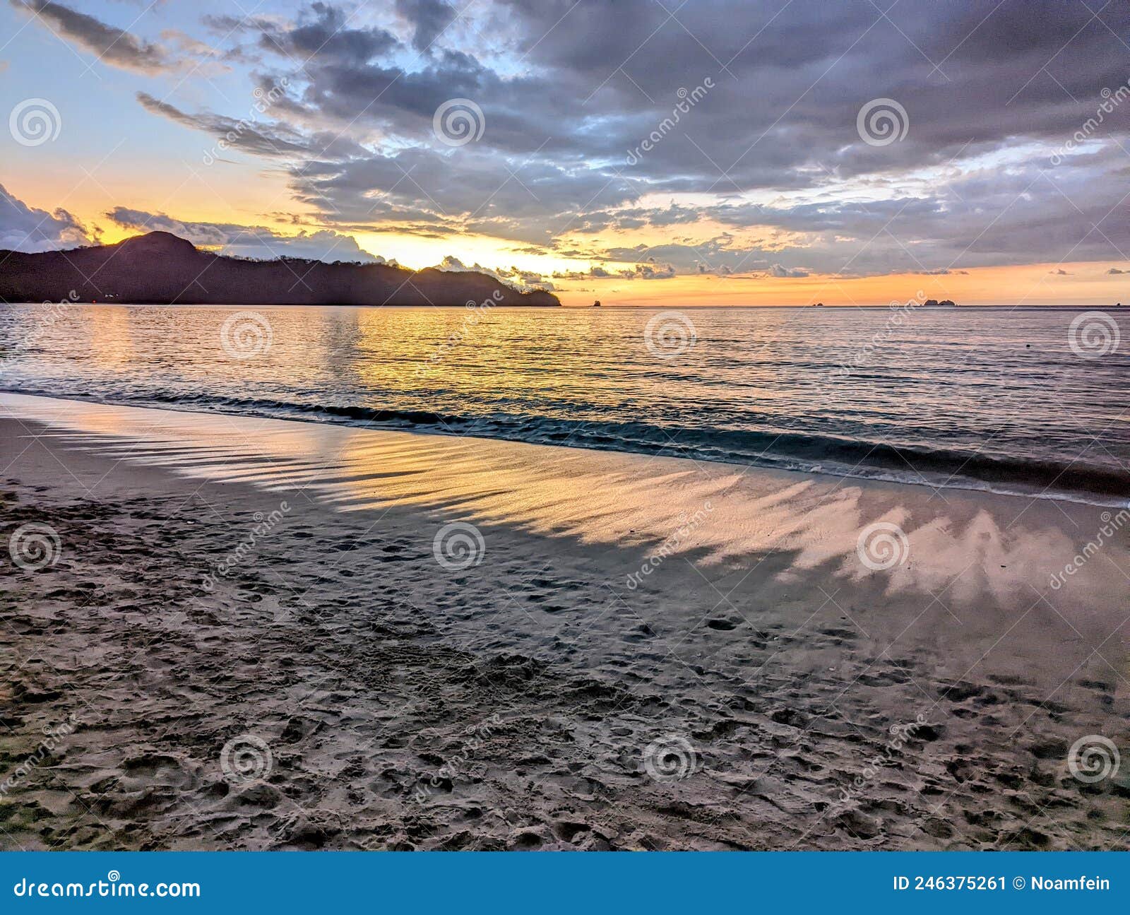 beautiful sunset at playa conchal beach in costa rica