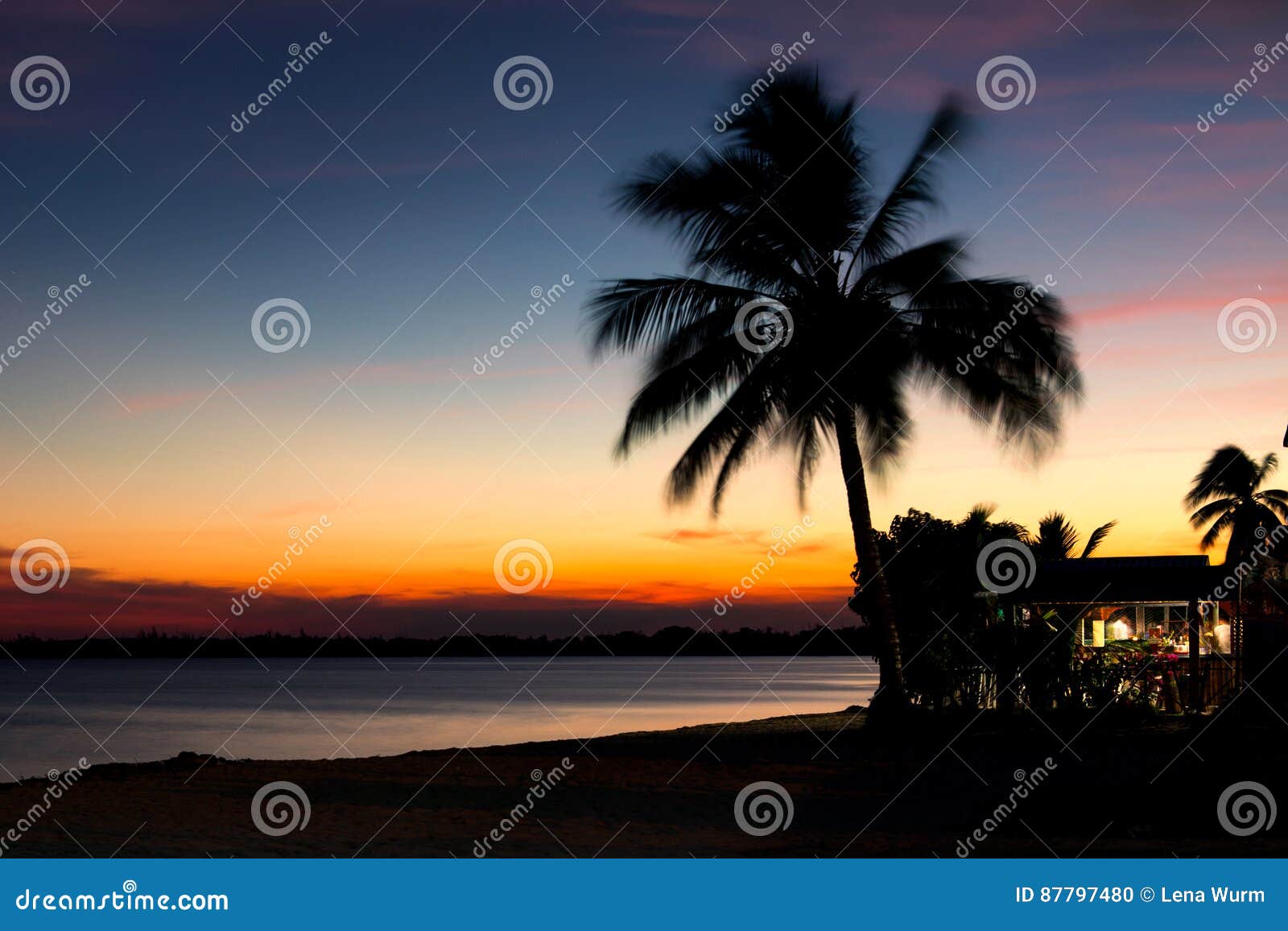 beautiful sunset in playa larga beach, bay of pigs, matanzas, cub