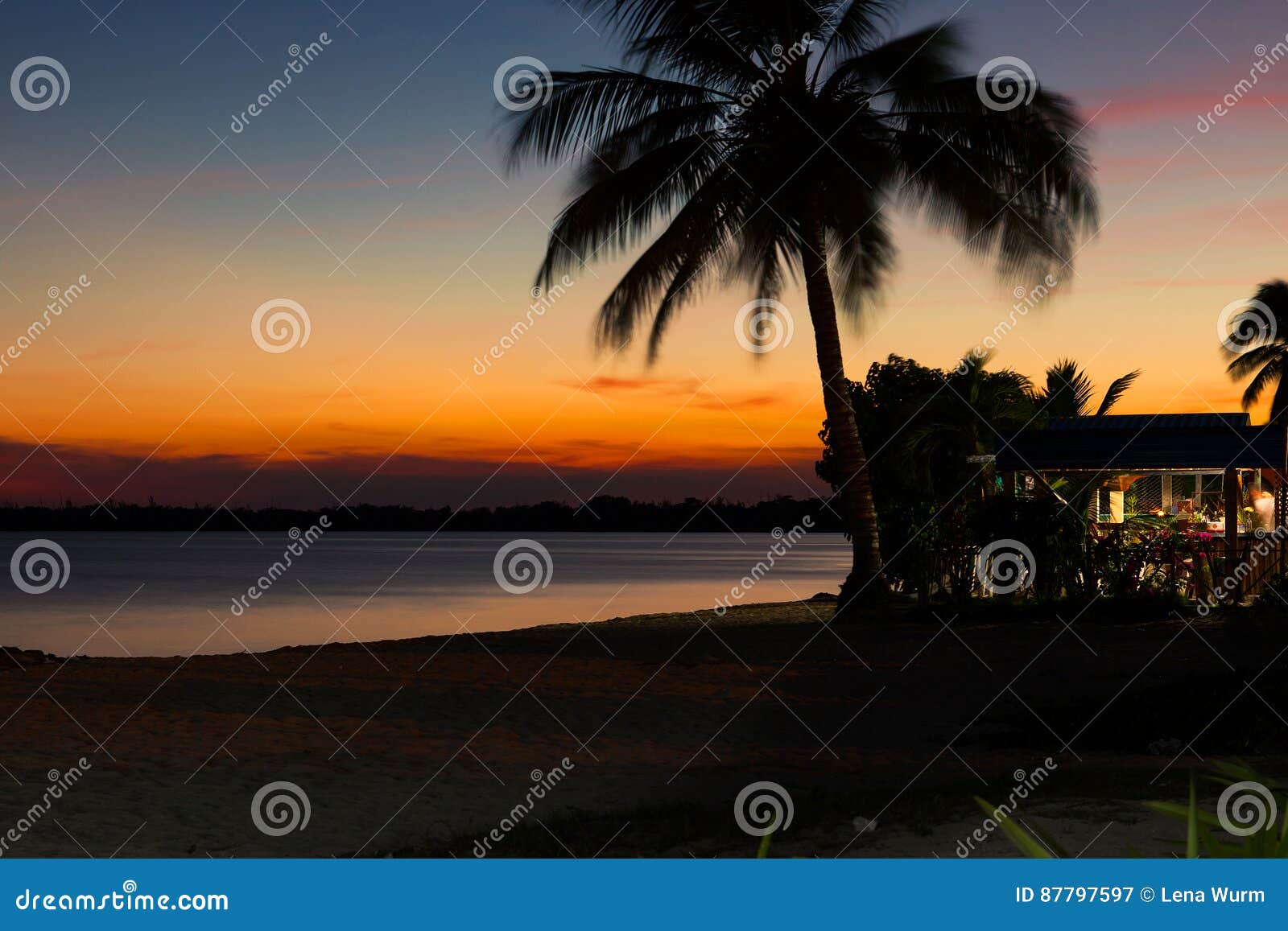 beautiful sunset in playa larga beach, bay of pigs, matanzas, cub