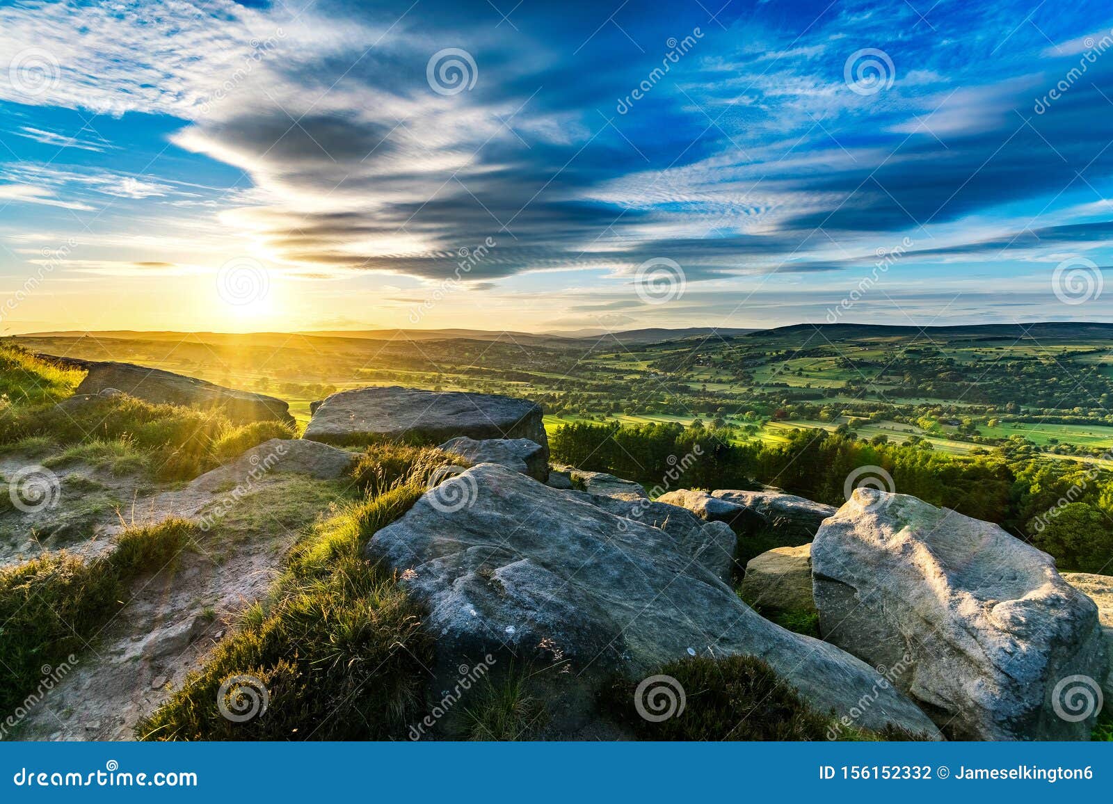 sunset. ilkley moor. yorkshire