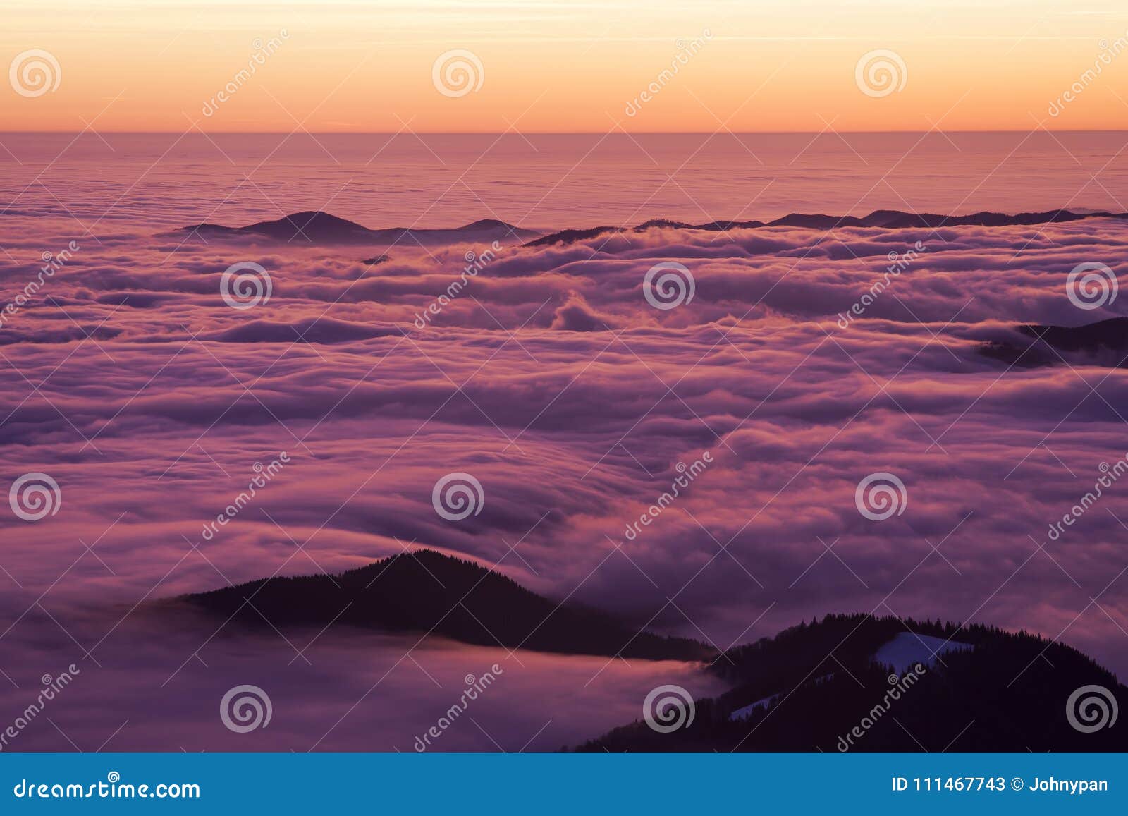 beautiful sunset or sunrise above the clouds