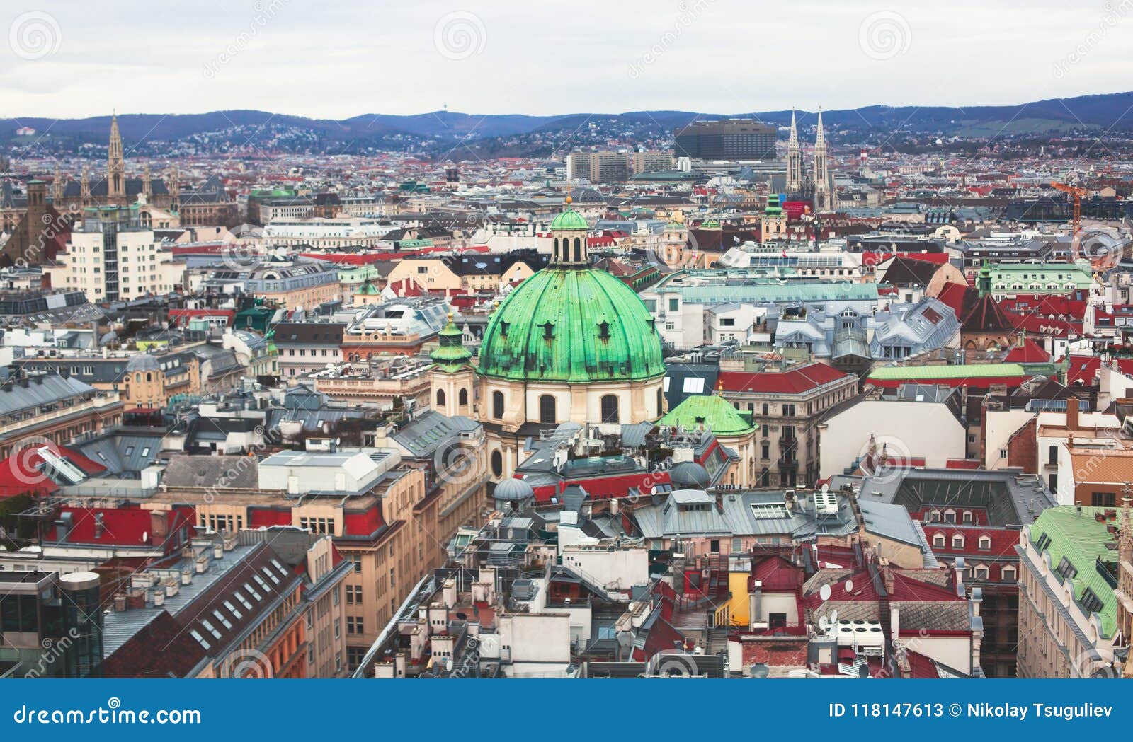 Beautiful Super-wide Angle Aerial View of Vienna, Austria, with Old Town  Historic Center and Scenery Beyond the City, Shot from Ob Stock Image -  Image of austria, downtown: 118147613