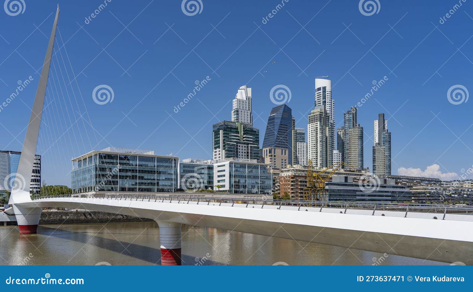 beautiful swing bridge of a woman or puente de la mujer in buenos aires.