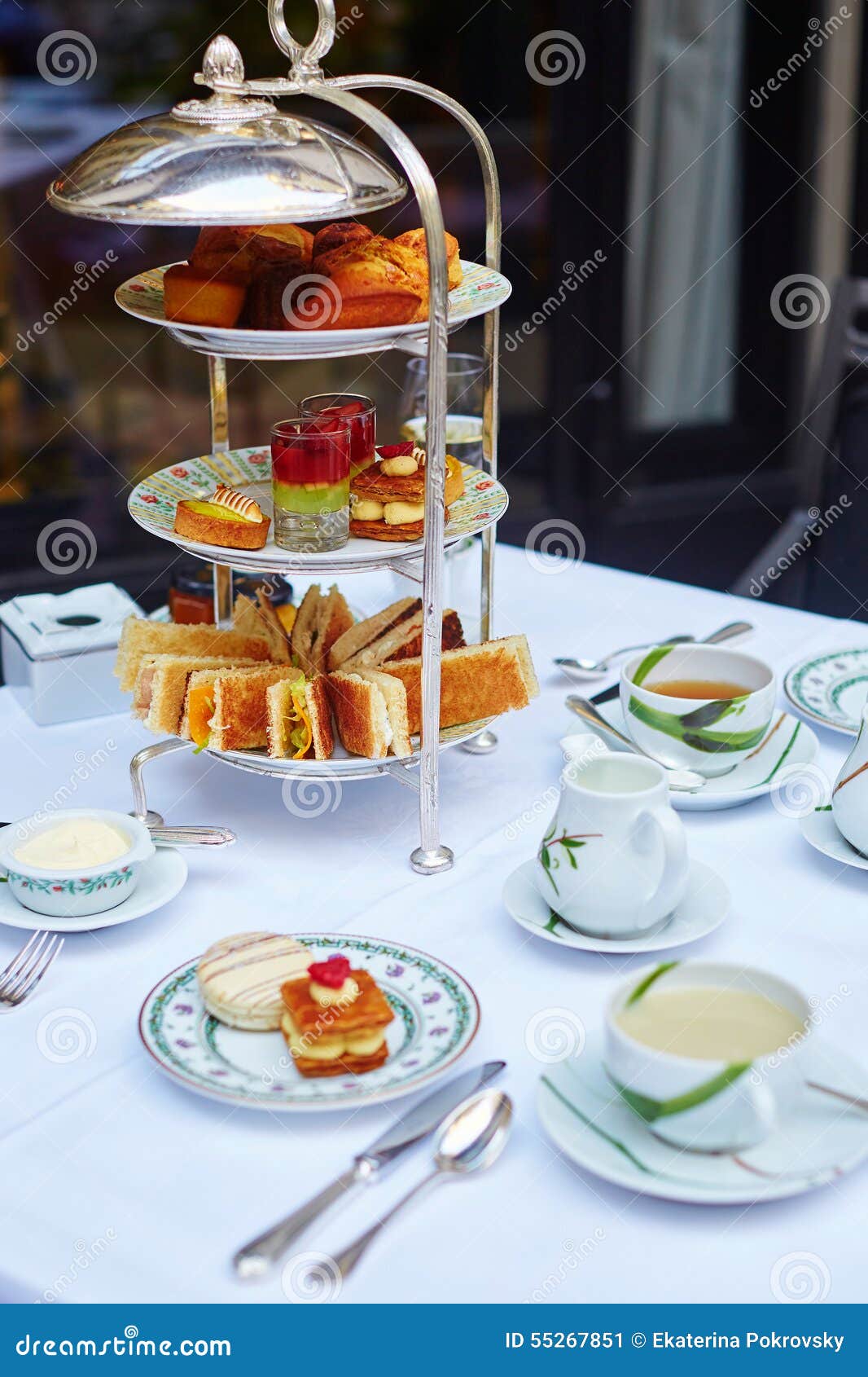 Beautiful Table Setting For High Tea Ceremony Stock Image Image Of Beautiful