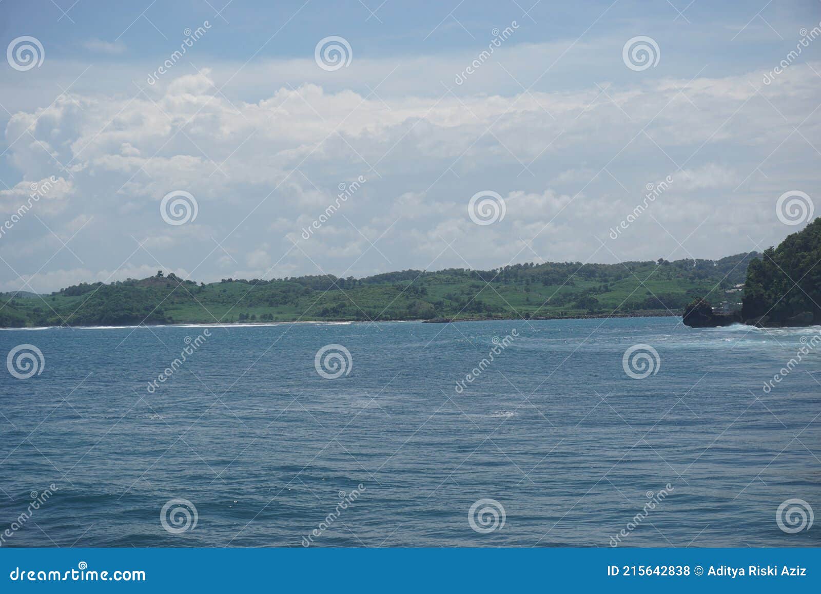 the beautiful of tambakrejo beach in blitar, east java, indonesia