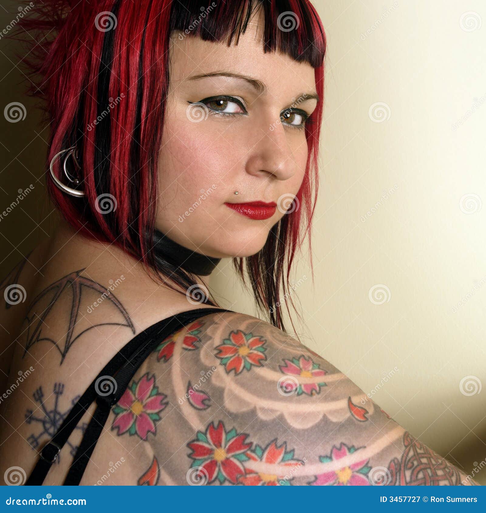 Beautiful Tattoo Goth Girl Stock Image Image Of Master 3457727 