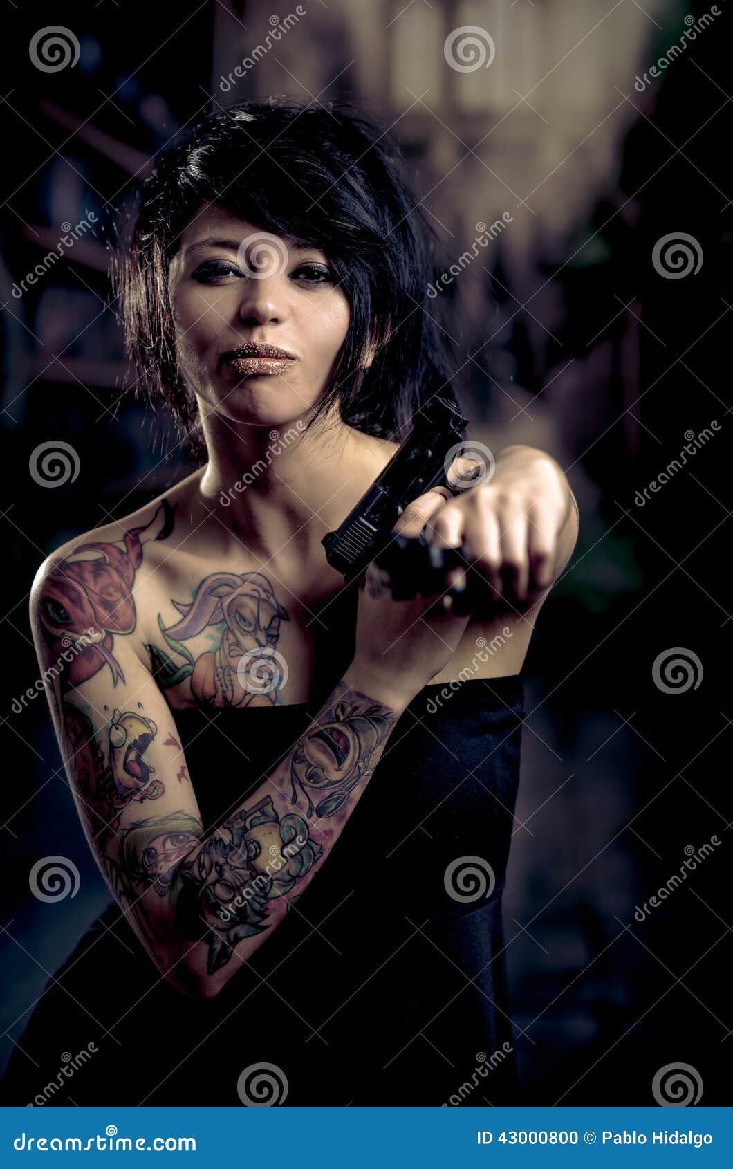 442 Girl Gun Tattoo Stock Photos  Free  RoyaltyFree Stock Photos from  Dreamstime