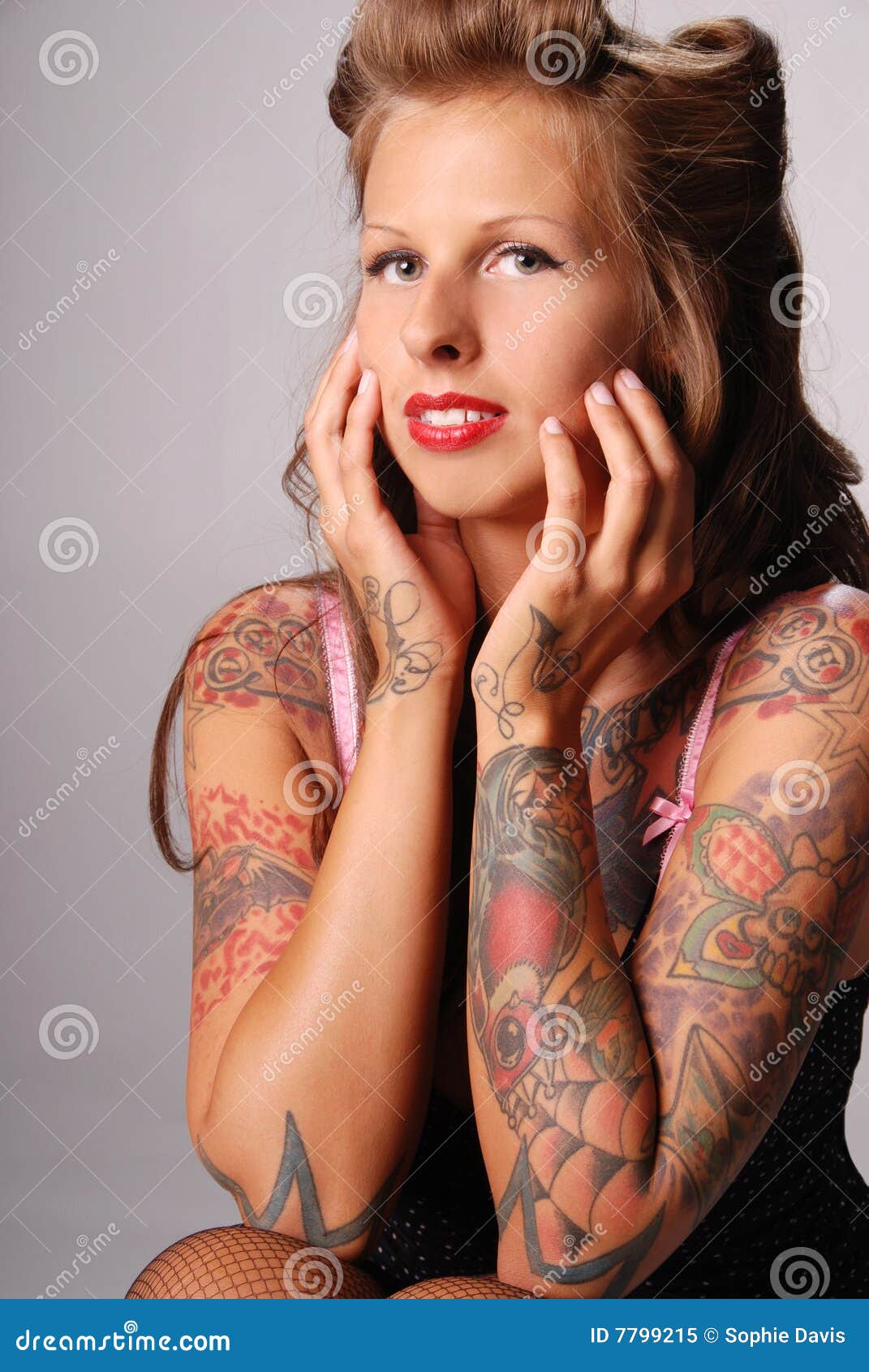 close up redhead tattoo girl