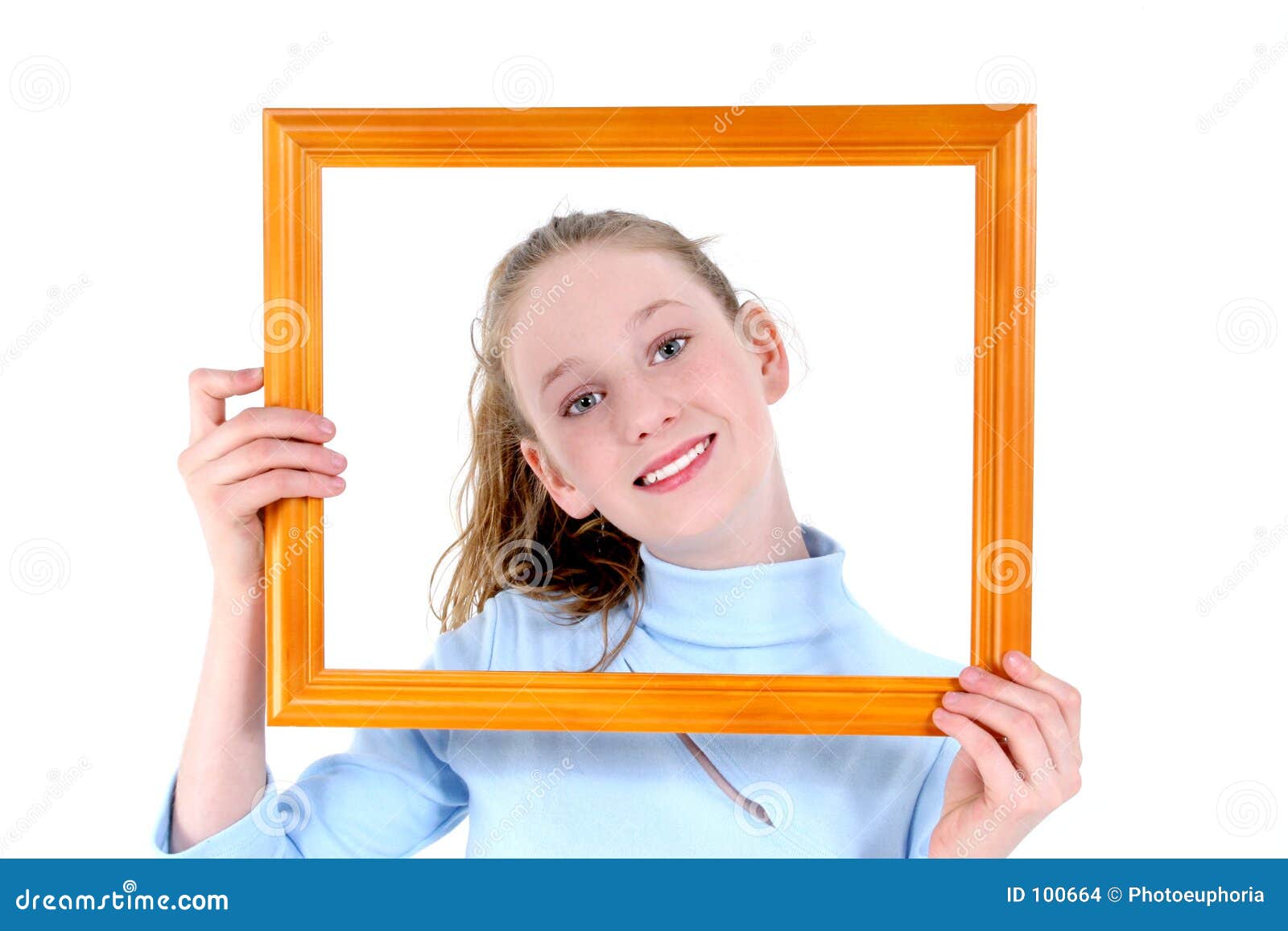 Beautiful Teen in a Frame stock photo. Image of white, cute 100664