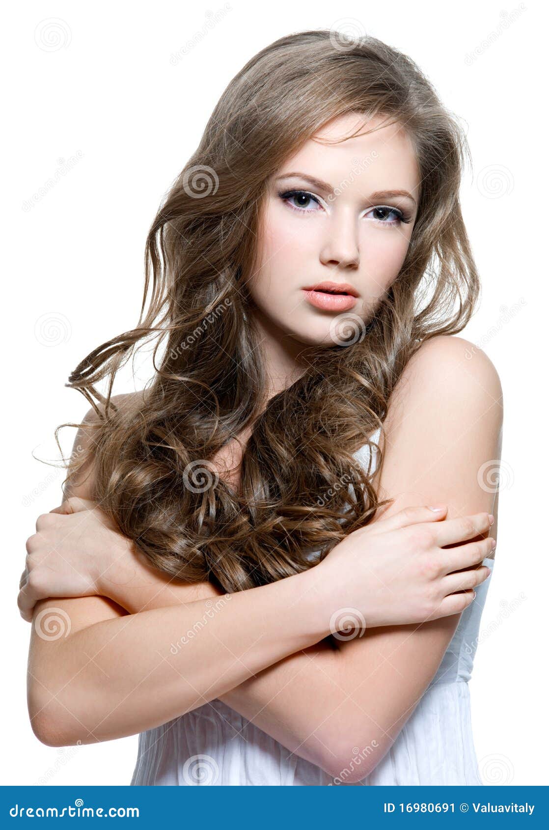 Beautiful Teen Girl With Long Curly Hairs Stock Image 