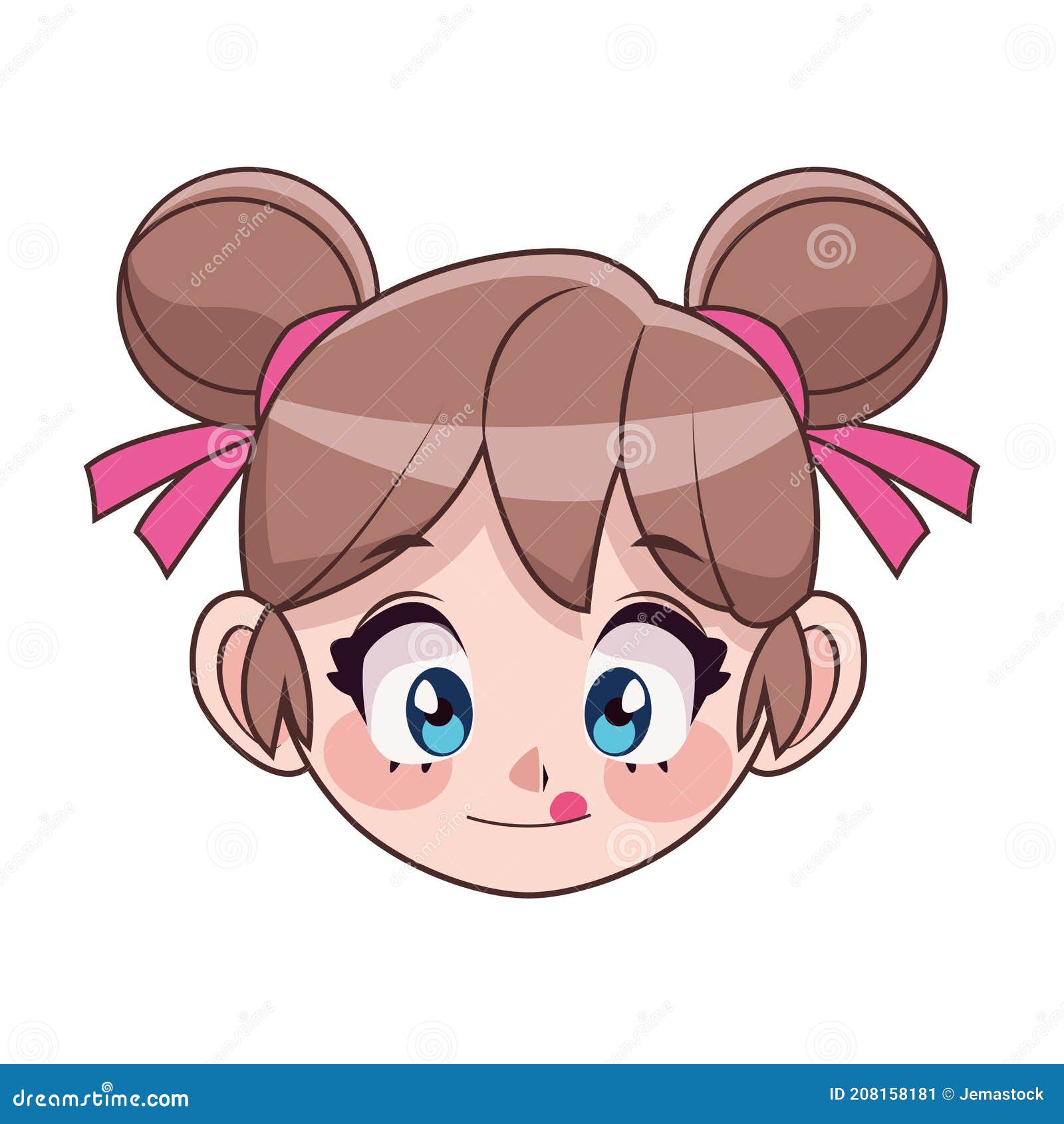 afro teenager girl with skateboard anime character vector