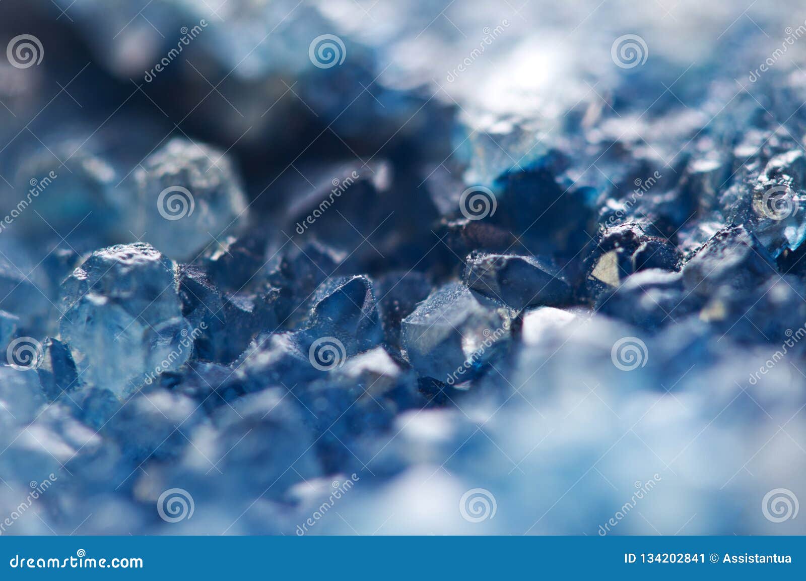 beautiful texture of blue crystals. mineral its blurred natural background. winter beautiful background.