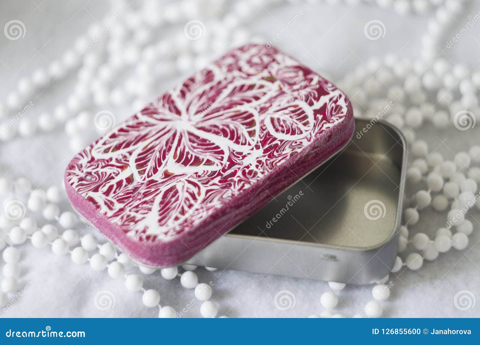 Beautiful Tin Box for Jewelry Stock Photo Image of girls, polymer