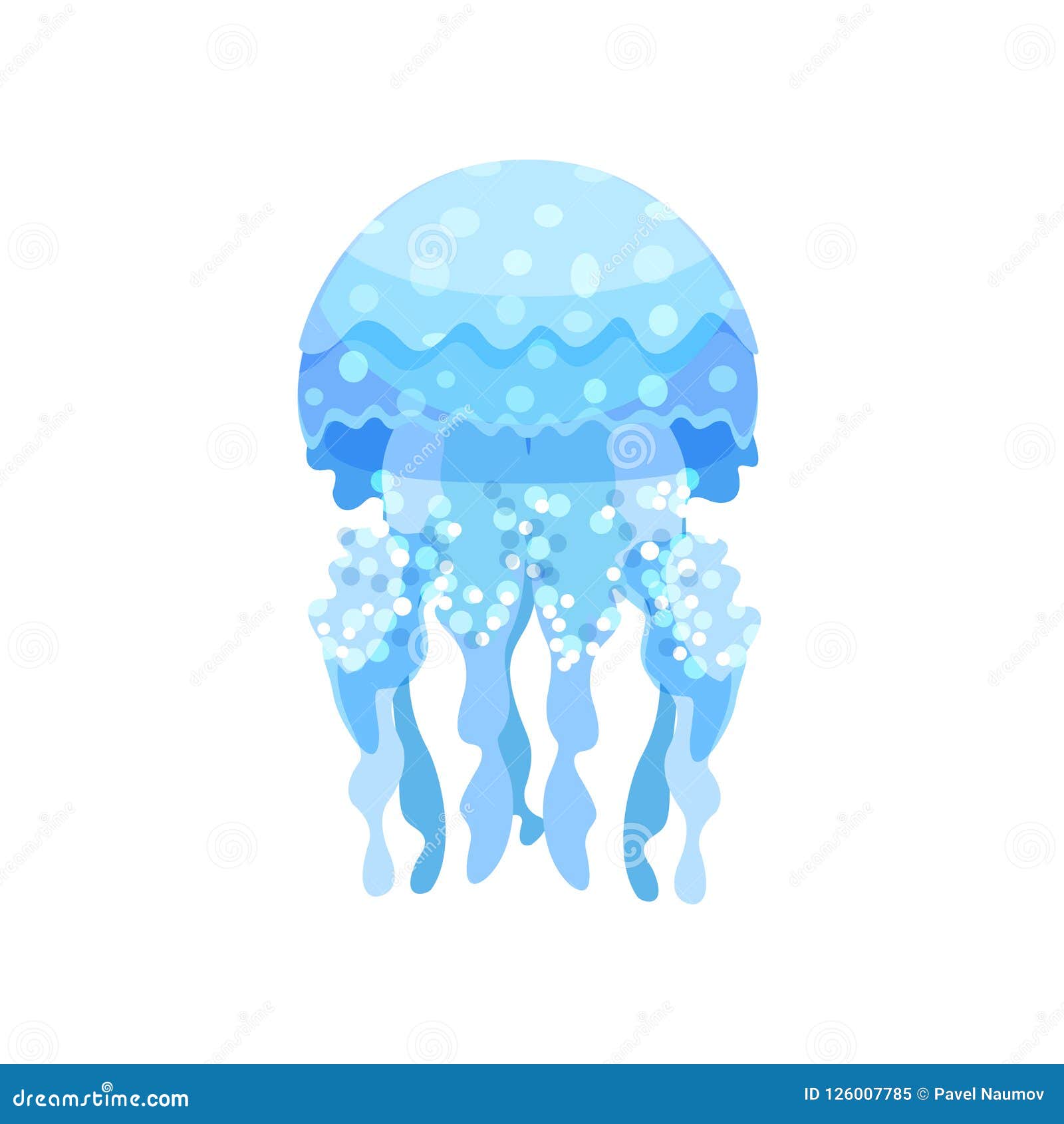 Beautiful Transparent Jellyfish Sea Creature Vector Illustration on a White  Background Stock Vector - Illustration of marine, fish: 126007785