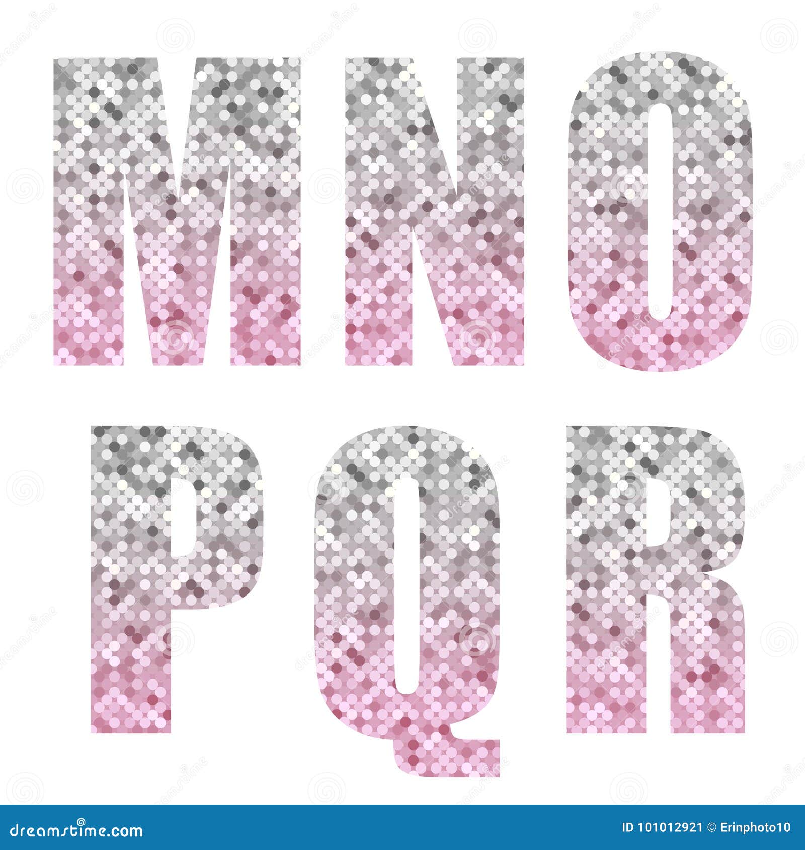 Beautiful Trendy Glitter Alphabet Letters with Silver To Pink Ombre Stock  Vector - Illustration of cute, cutout: 101012921