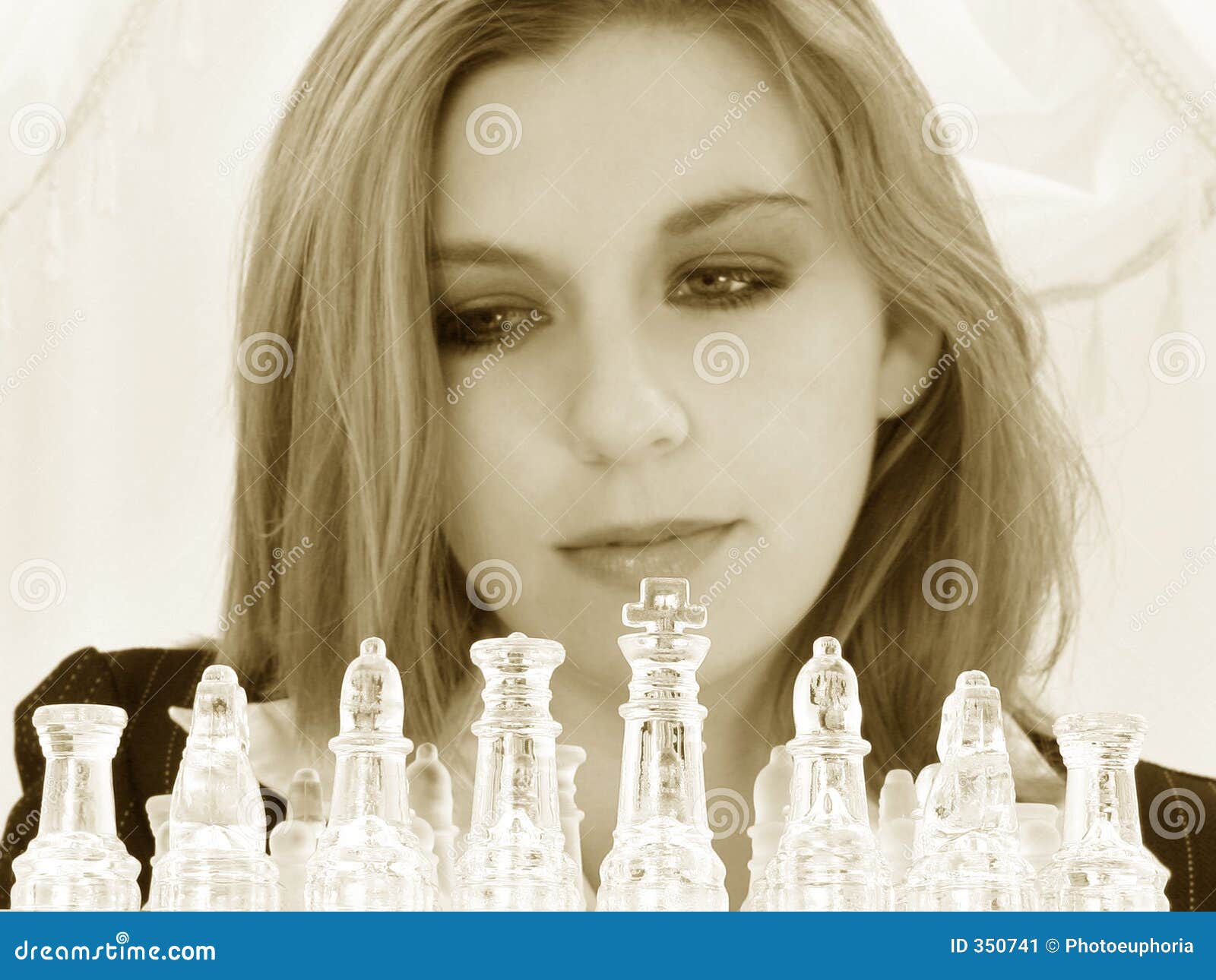 Pretty Woman Playing Chess Hotel Lobby Stock Photo 1573190509