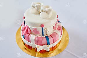 White Birthday Cake Stock Photography CartoonDealer 89760620