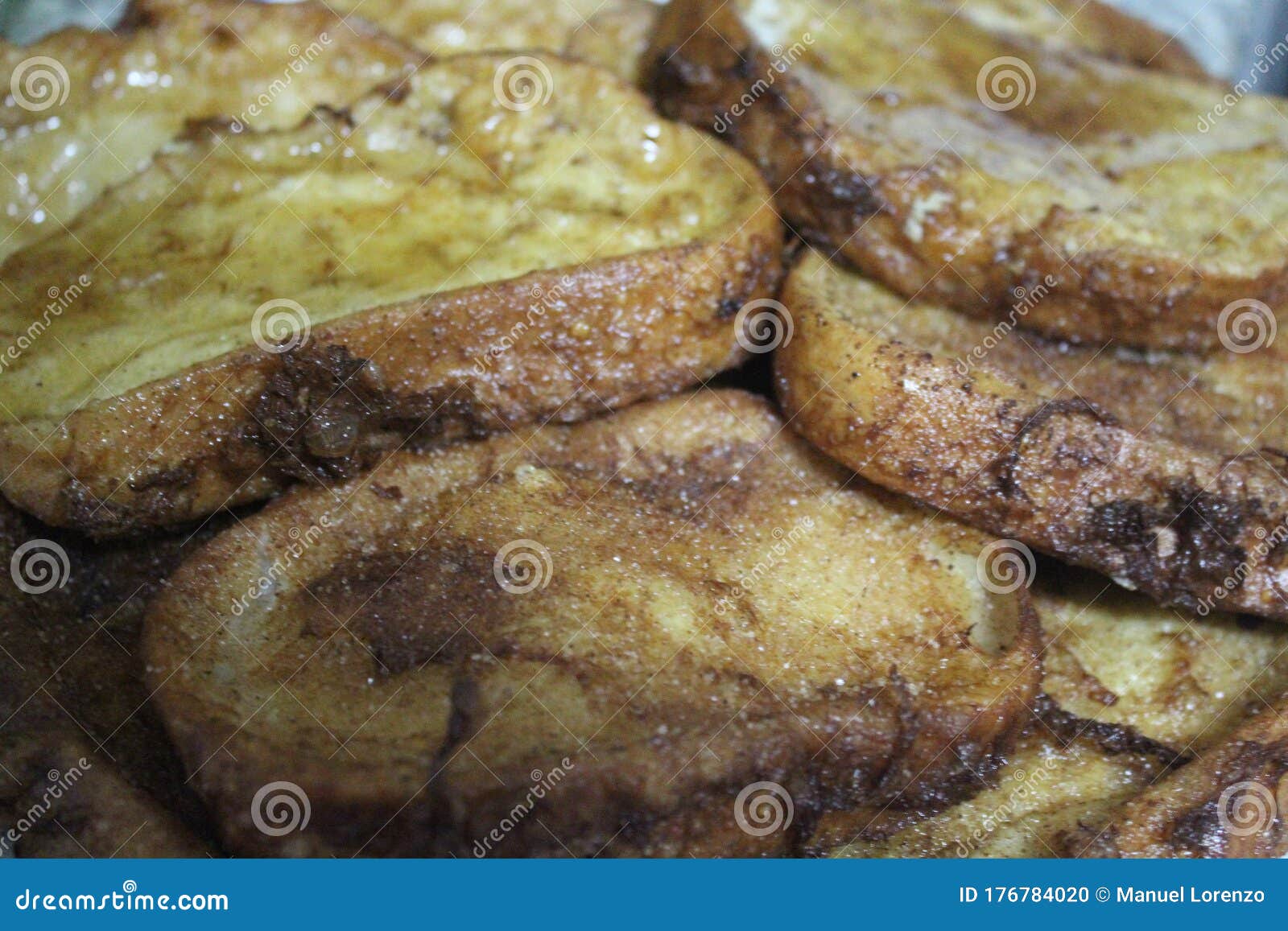 Beautiful Typical Dessert of Holy Week in Spain with Fried Egg and Milk