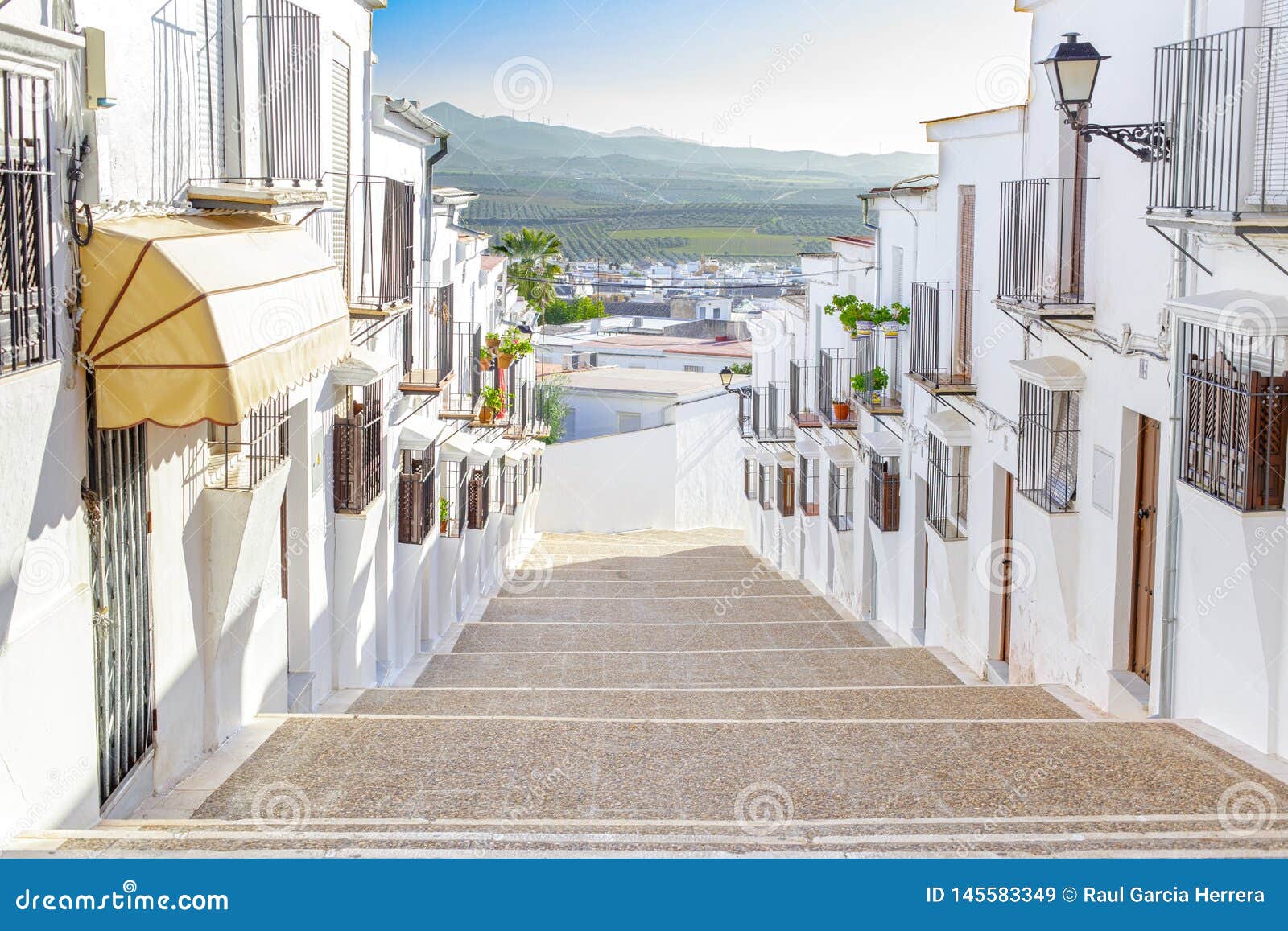 beautiful and typical street in osuna. ducal town declared a historic-artistic site. province of seville. southern spain.