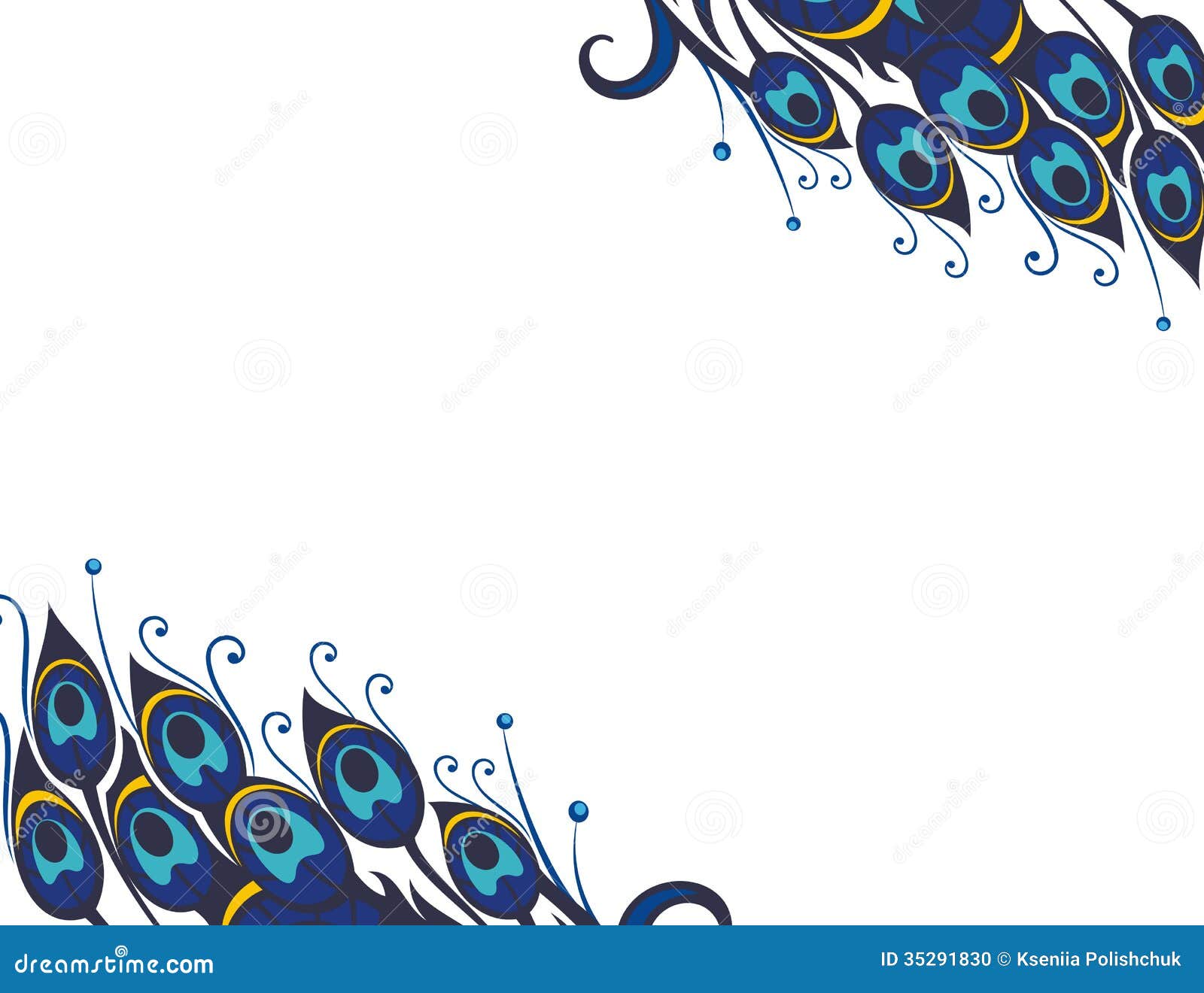Beautiful Vector Peacock Feathers Background Stock Photo 