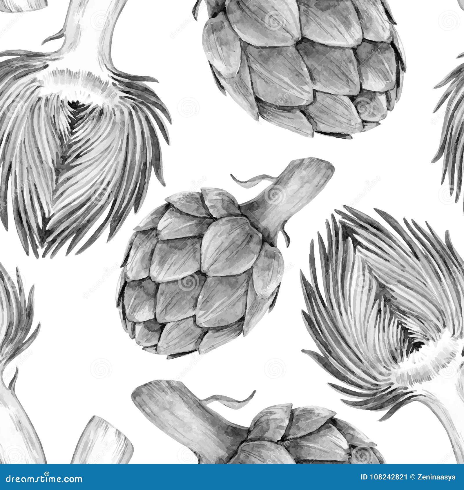 Download Watercolor Artichoke Vector Pattern Stock Vector ...
