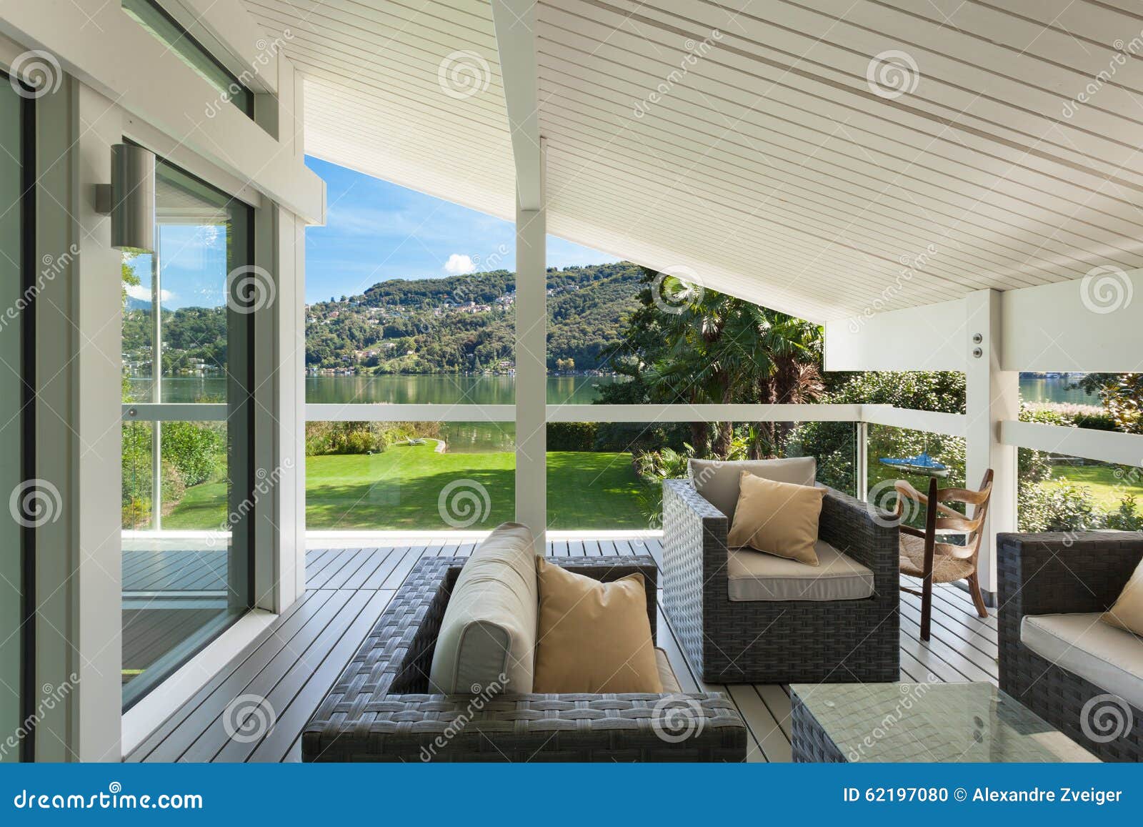 beautiful veranda with furniture