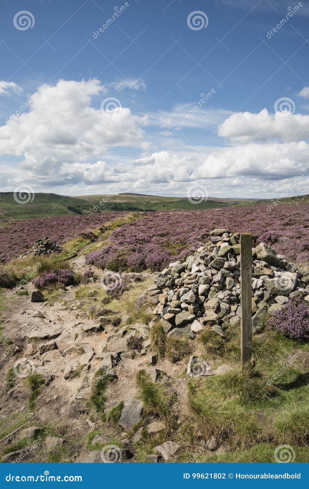 beautiful vibrant landscape image of burbage edge and rocks in s