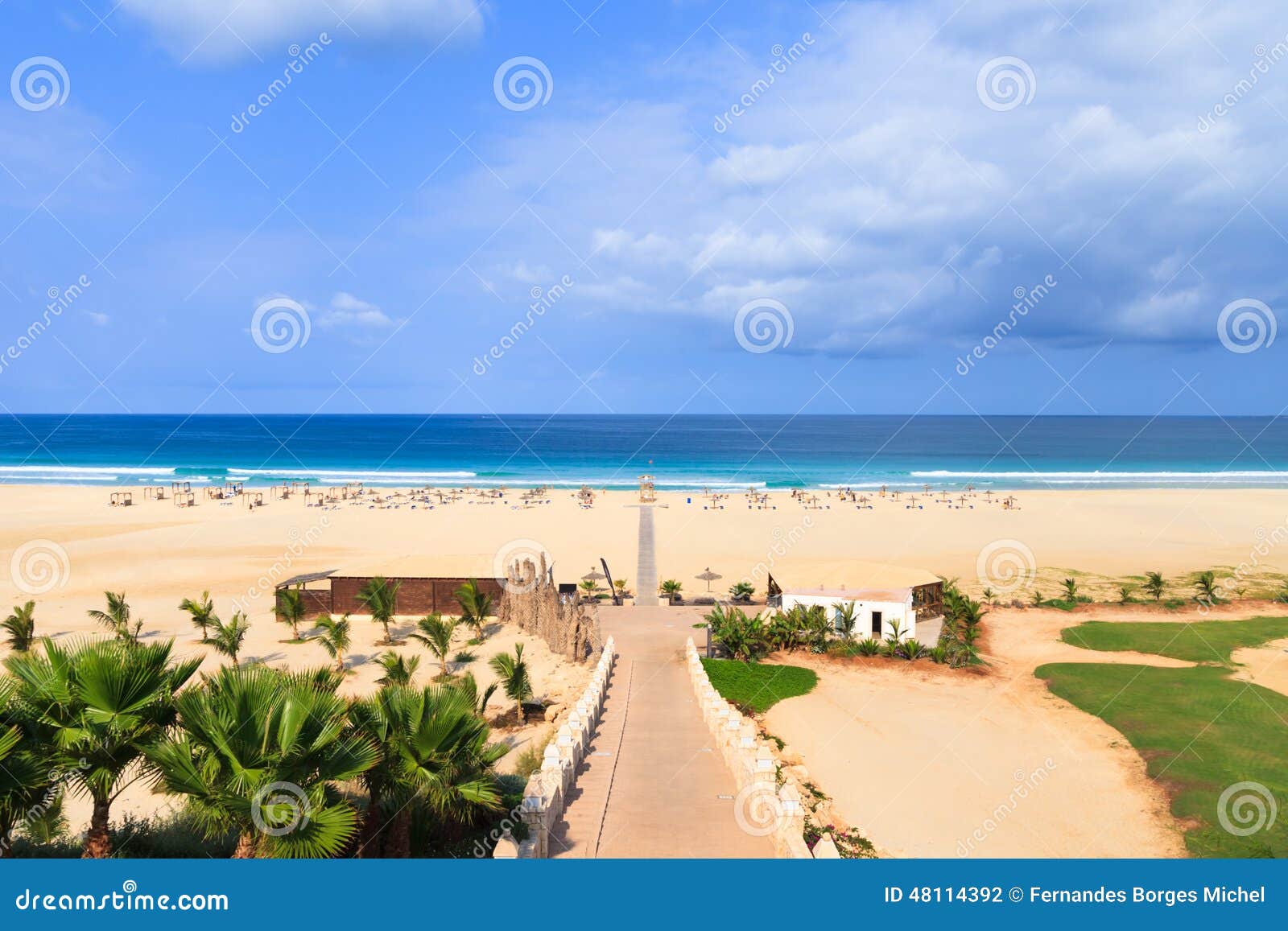 beautiful view on beach and ocean, boavista, cape-verde