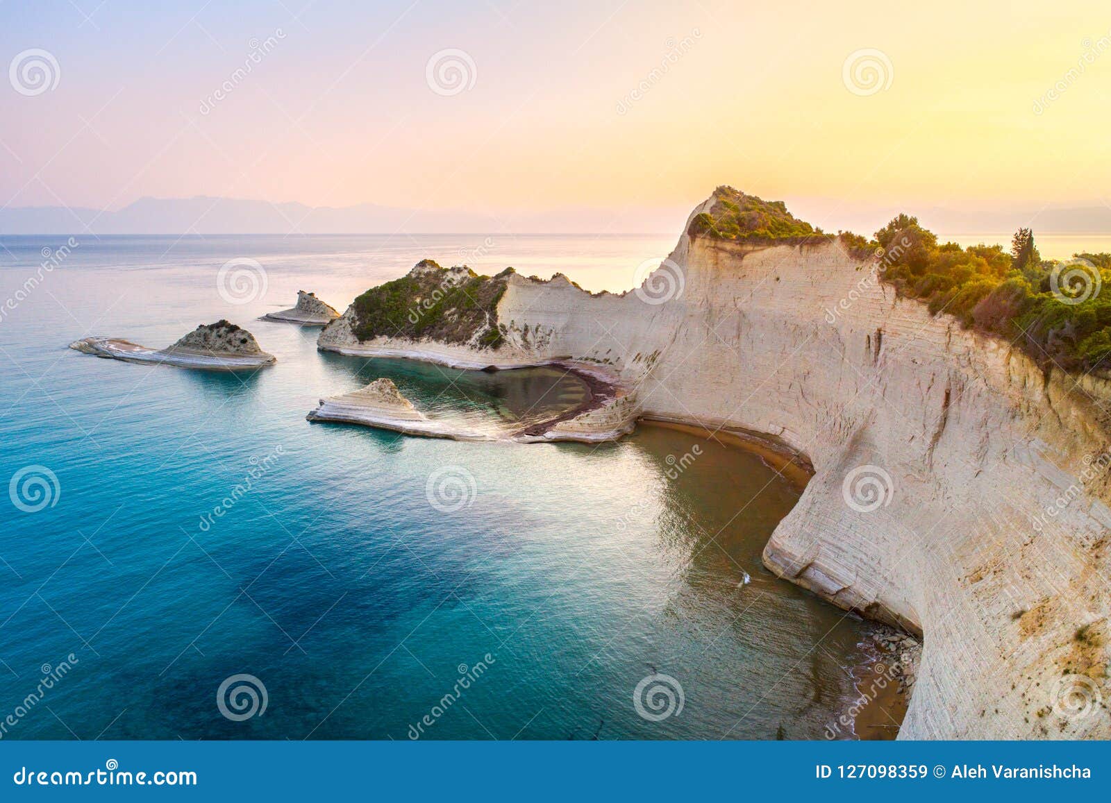 beautiful view of cape drastis in corfu in greece