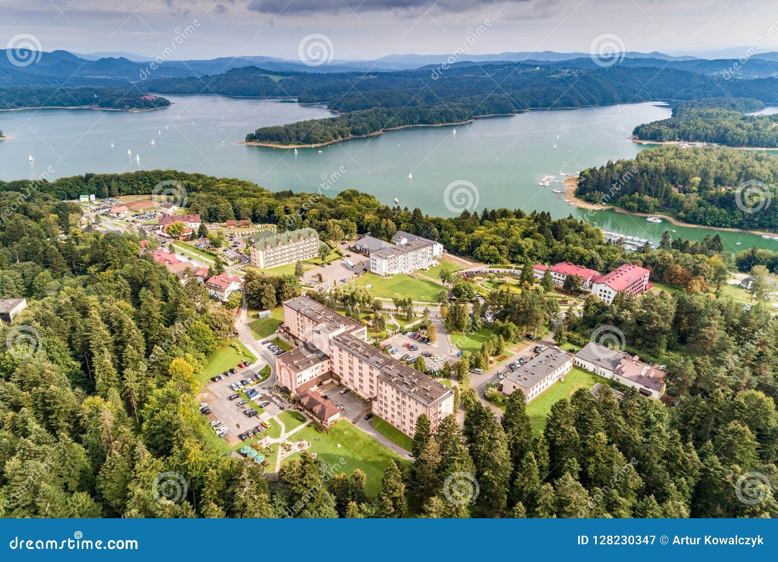 Solina Polanczyk Aerial View Stock Image Image Of Bieszczady Water 128230347