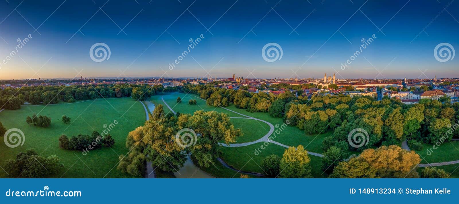 The Beautiful View From A Drone At The Englischer Garten Of Munich