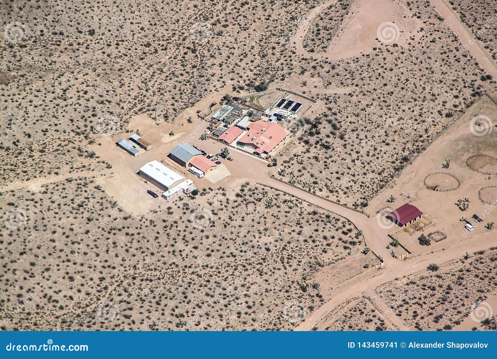 beautiful view from helikopter down on houses in grand canyon.