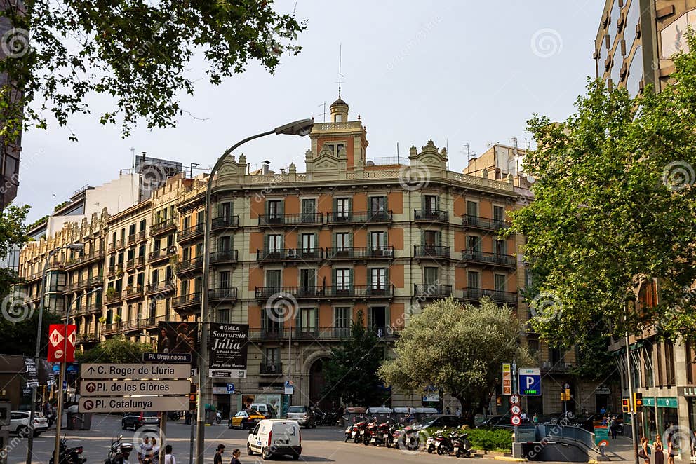 Beautiful View of Historical Buildings in Placa D Urquinaona in ...