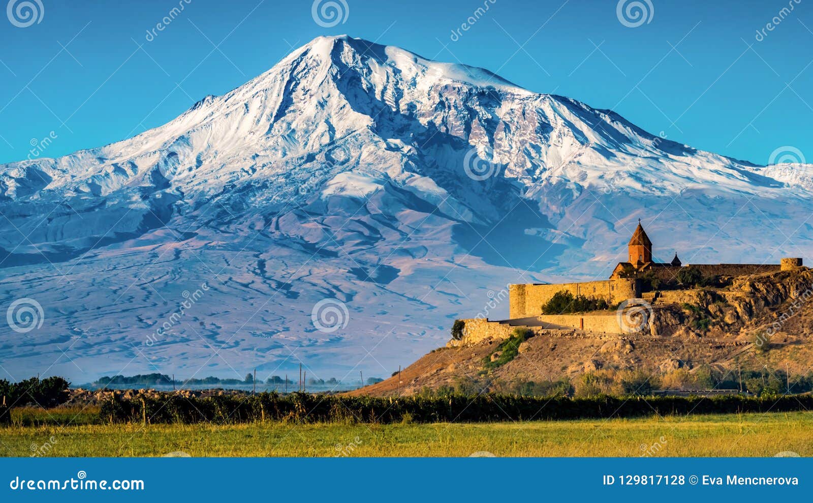 khor virap monastery and mt. ararat, armenia