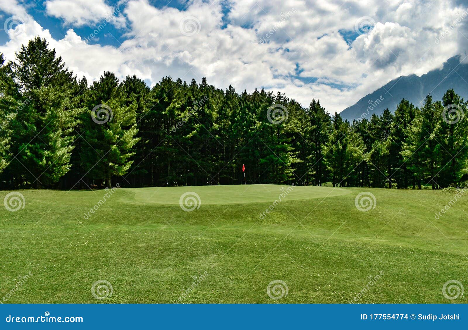 A Beautiful View of Lush Green Golf Course at Pahalgam Kashmir,India