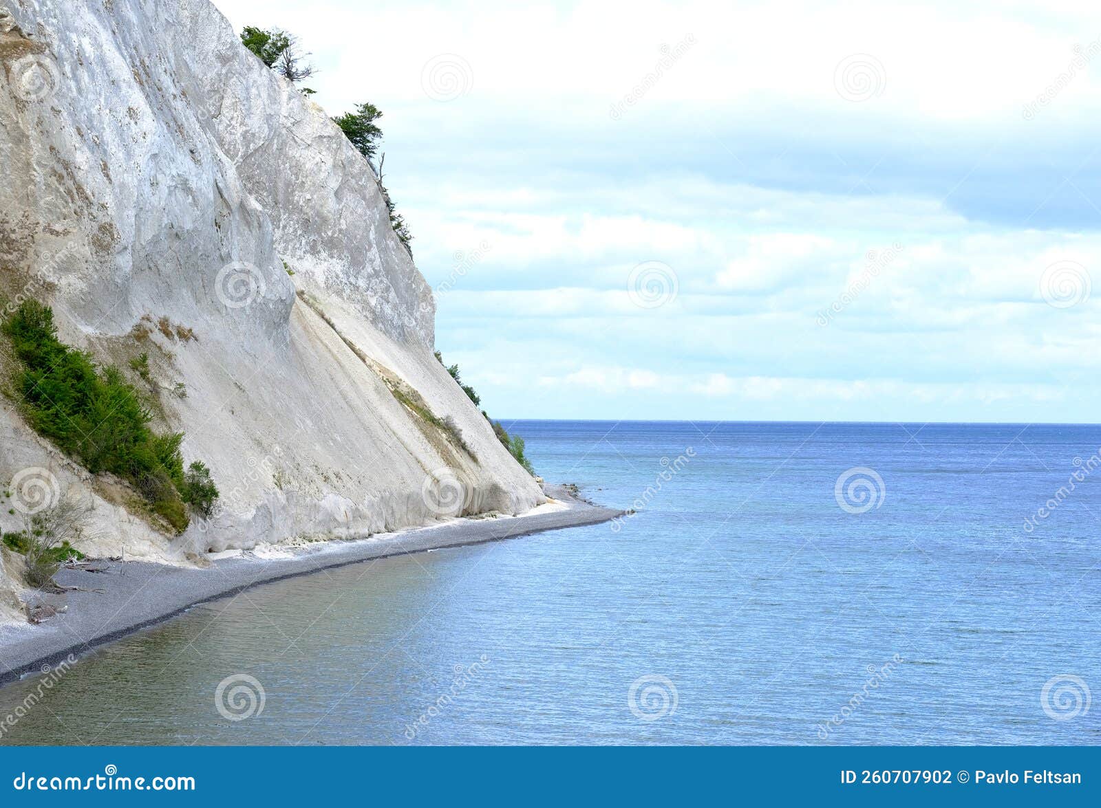 a beautiful view of mons klint, the highest cliff in denmark, limestone
