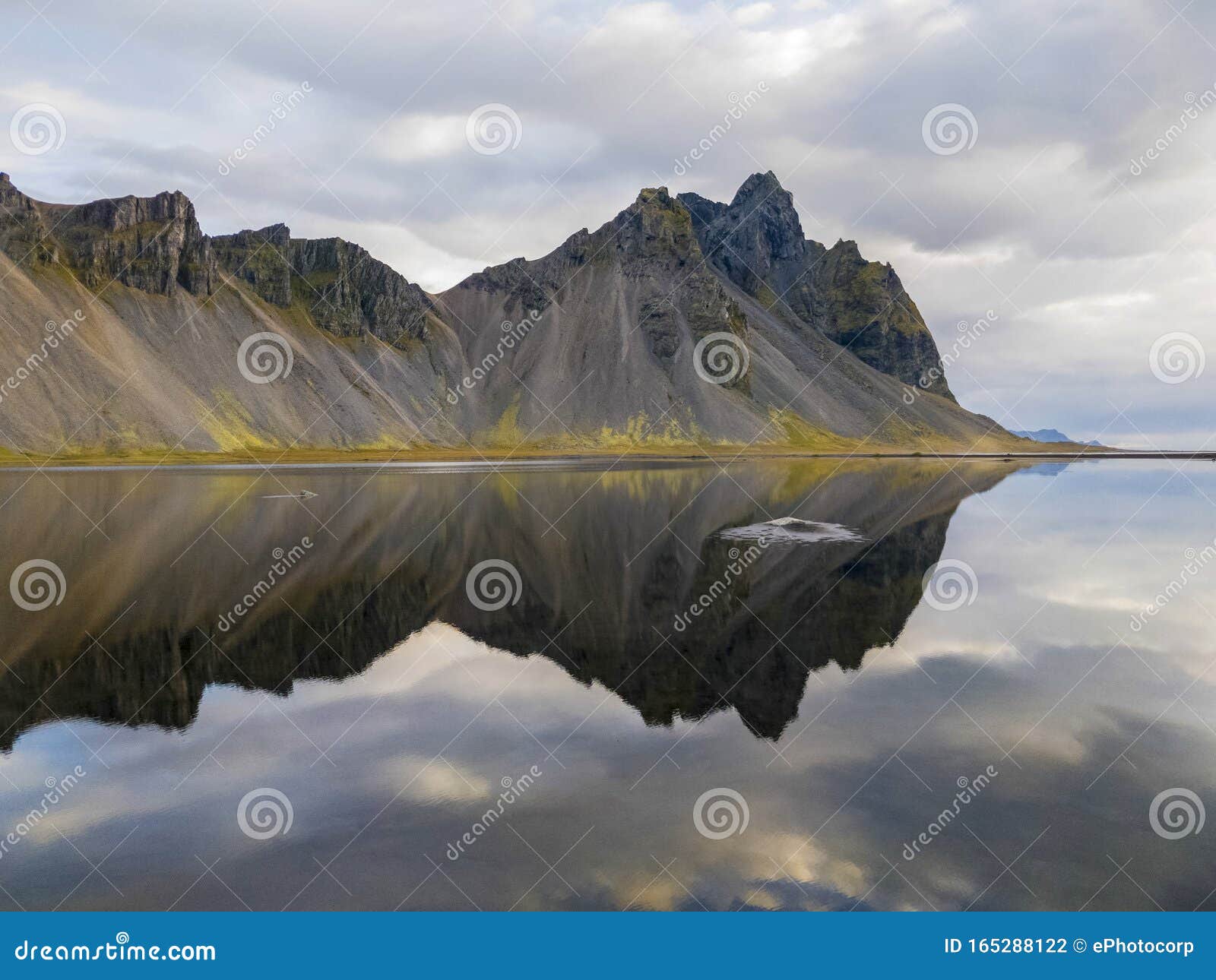 mountain reflection, hofn, iceland