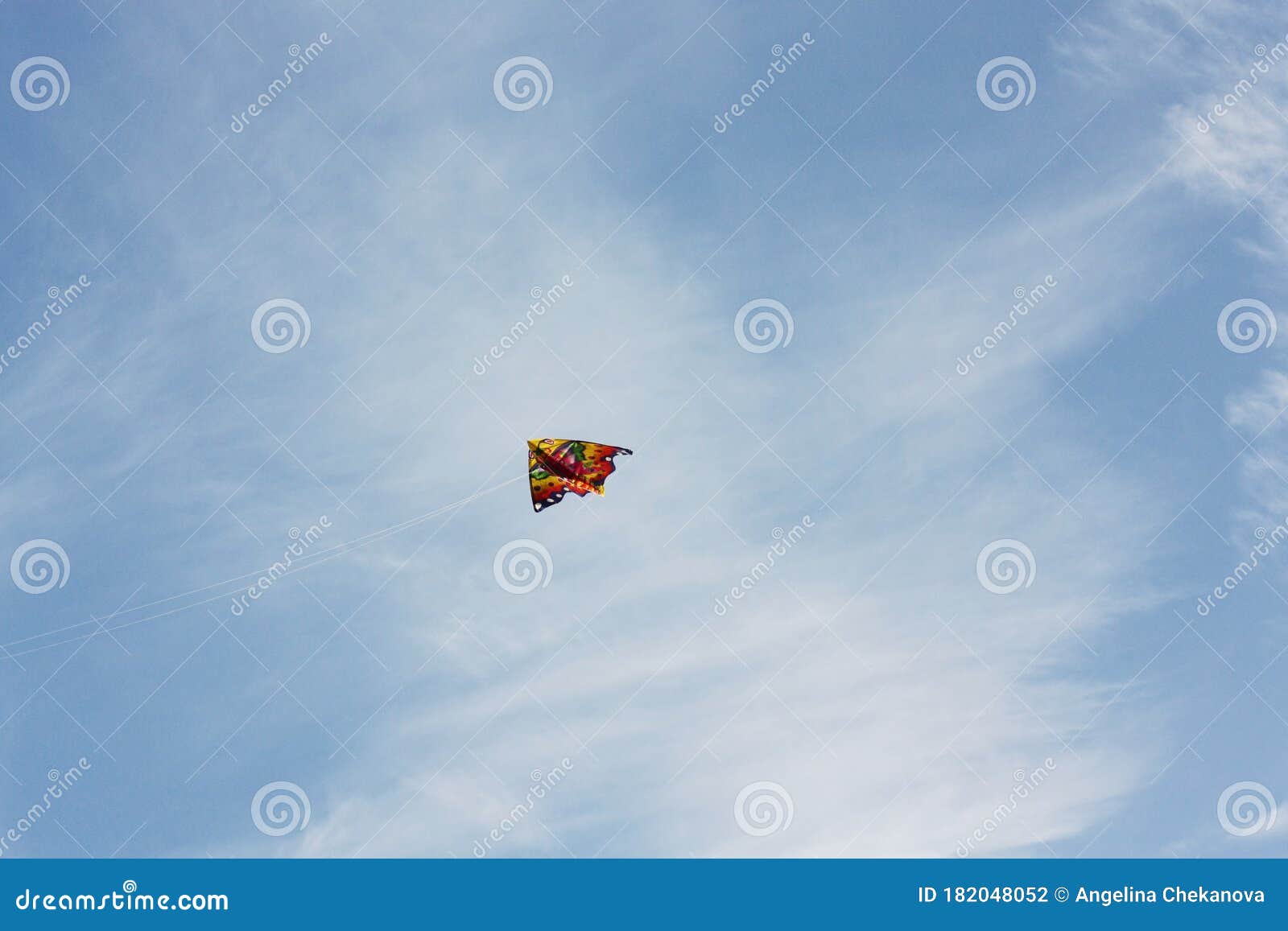 Beautiful View Multicolored Kite in the Sky Stock Photo Image of